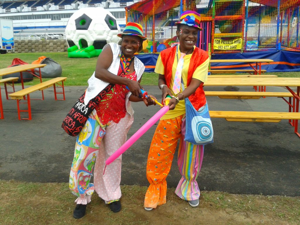 Balloon twisting clowns for family events