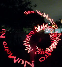 Custom message spun with graphic visual poi